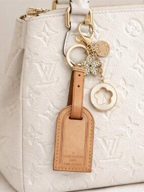 Authentic Louis Vuitton Luggage Tag with Unbranded Keycharm, Keychain, Bagcharm